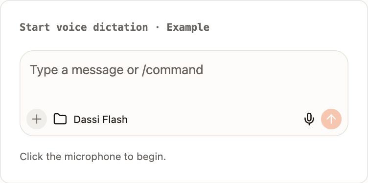 Example composer showing the microphone button beside Send